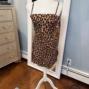 Zara Animal Print Dress in Black and Tan